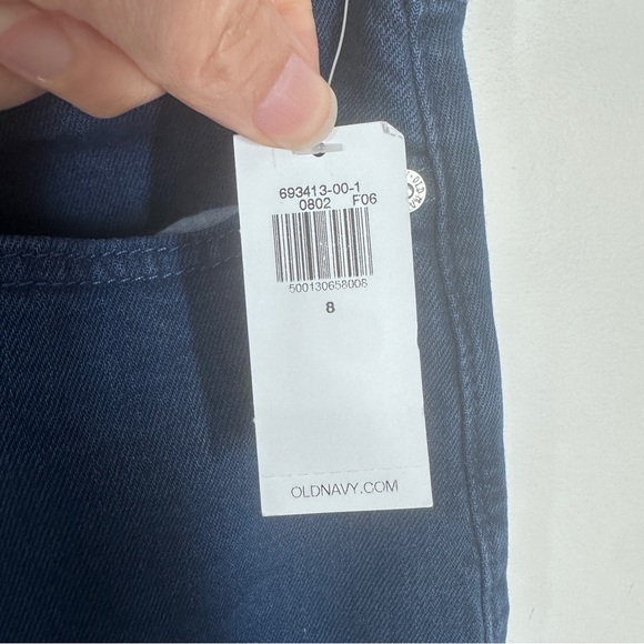 NWT Old Navy OG High Rise Loose Straight Leg Jeans Size 8 Dark Blue - Picture 4 of 7
